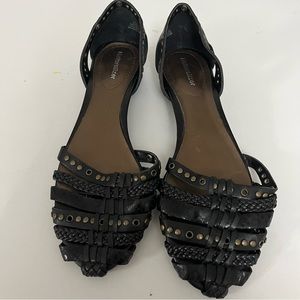 NATURALIZER Leather Black Flats Shoes 8.5M Slip On